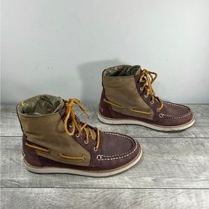 Sperry Top Sider Duck Lace Up Women’s Brown Leather Driving Shoes Boots Size 7.5